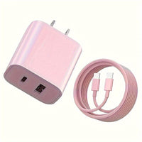 Dual Fast 20W USB C Fast Charger Block With Dual Port Power Adapter, Equipped With A 6-foot Cable C-type Fast Charging Kit, Suitable For IPhone 15 Series, For IPad, Samsung, Etc- Purple/Pink/Green/White - Buy online at  Vibe In Cart.