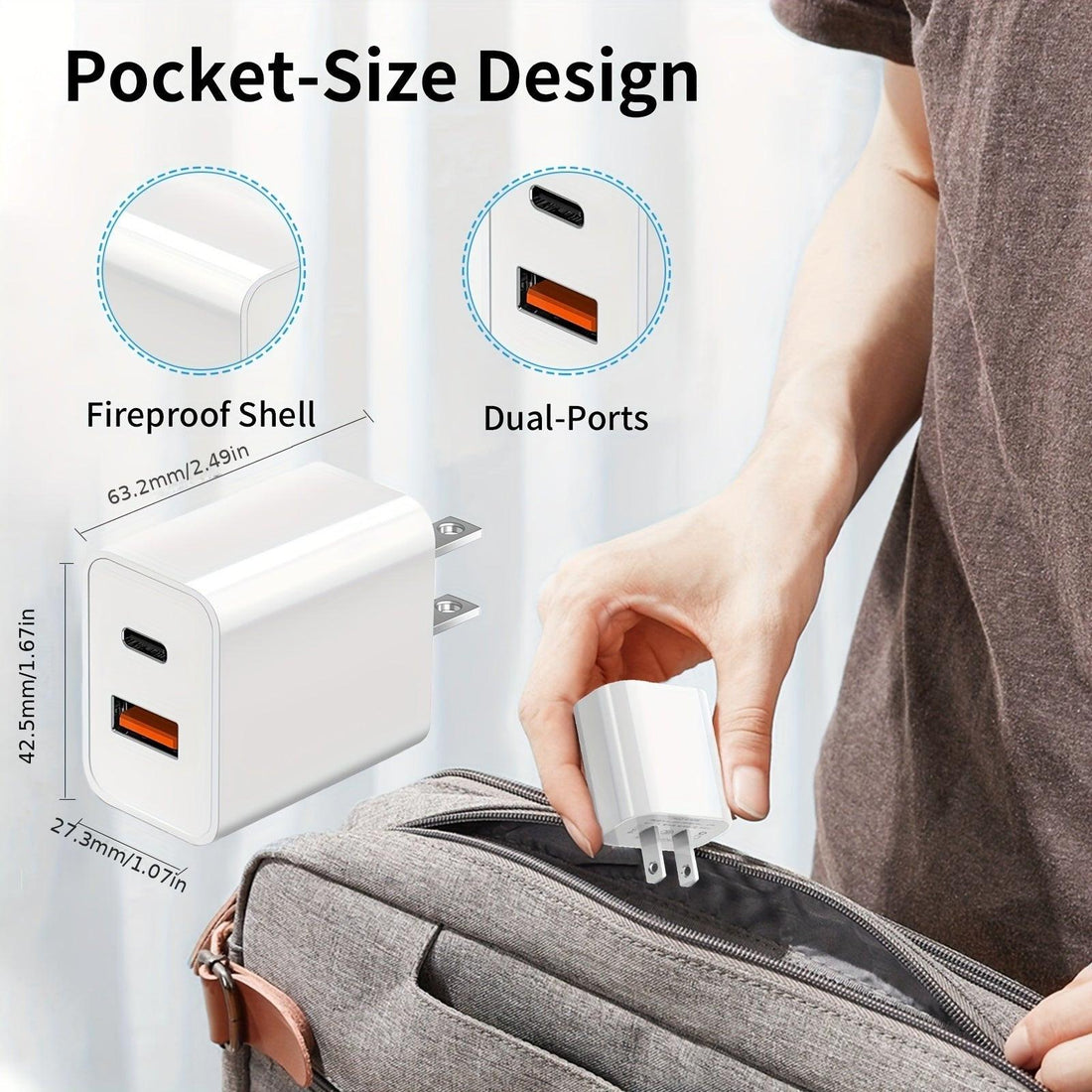 Dual Fast 20W USB C Fast Charger Block With Dual Port Power Adapter, Equipped With A 6-foot Cable C-type Fast Charging Kit, Suitable For IPhone 15 Series, For IPad, Samsung, Etc- Purple/Pink/Green/White - Buy online at  Vibe In Cart.