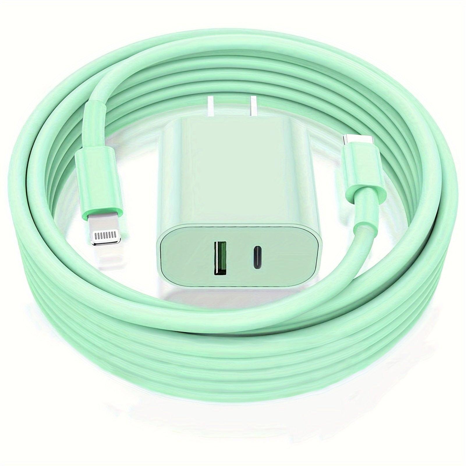 Dual Fast 20W USB C Fast Charger Block With Dual Port Power Adapter, Equipped With A 6-foot Cable C-type Fast Charging Kit, Suitable For IPhone 15 Series, For IPad, Samsung, Etc- Purple/Pink/Green/White - Buy online at  Vibe In Cart.