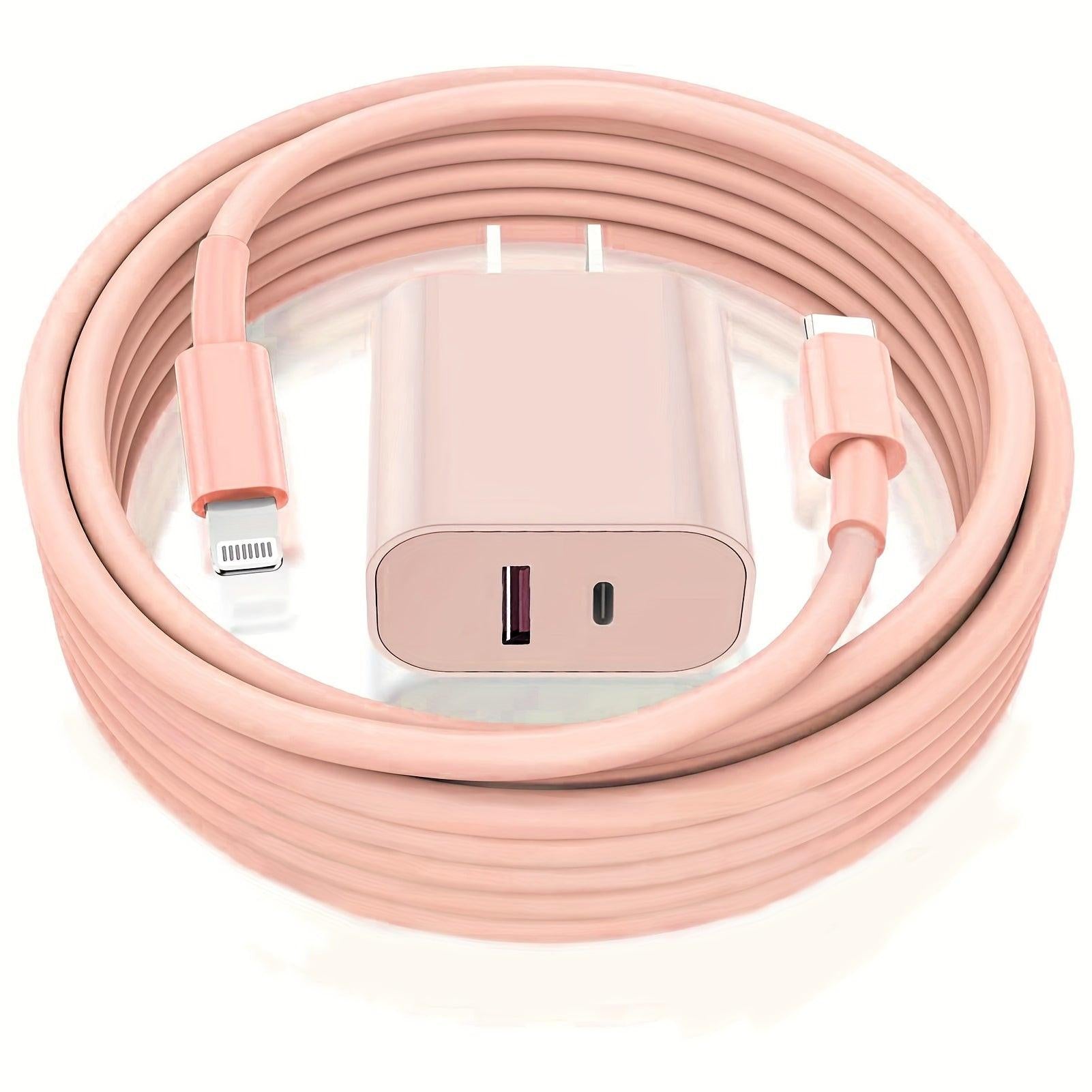 Dual Fast 20W USB C Fast Charger Block With Dual Port Power Adapter, Equipped With A 6-foot Cable C-type Fast Charging Kit, Suitable For IPhone 15 Series, For IPad, Samsung, Etc- Purple/Pink/Green/White - Buy online at  Vibe In Cart.