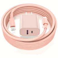 Dual Fast 20W USB C Fast Charger Block With Dual Port Power Adapter, Equipped With A 6-foot Cable C-type Fast Charging Kit, Suitable For IPhone 15 Series, For IPad, Samsung, Etc- Purple/Pink/Green/White - Buy online at  Vibe In Cart.