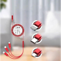 2pcs 3-in-1 Retractable Fast Charging Cables with Lightning, Micro USB, and Type-C Connectors - Multi Charger Cord for iPhone, for iPad, for PS Consoles, Tablets & More - Buy online at  Vibe In Cart.