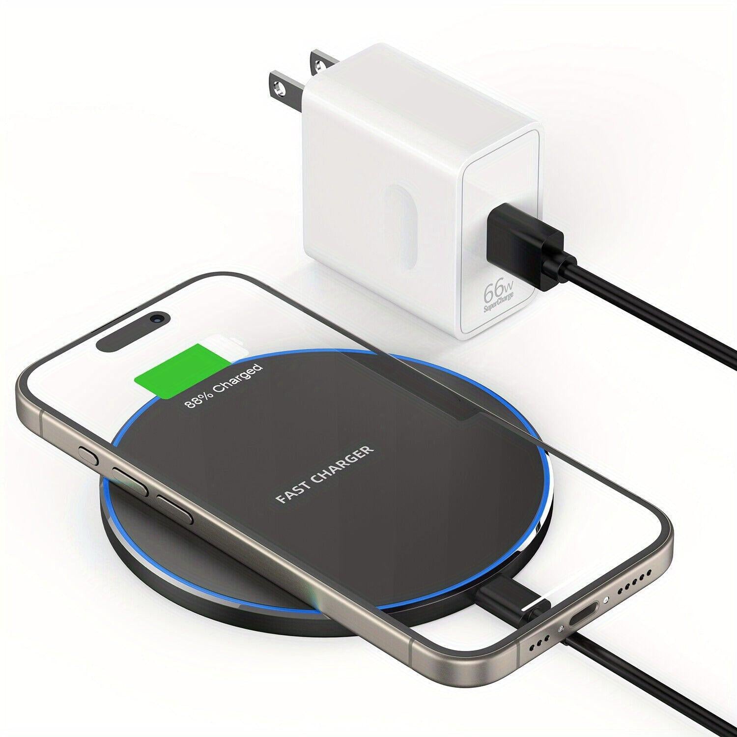 1/2pcs Wireless15W Fast Charger Through Case Lightweight Non-slip Anti-Fingerprint Eficdently Charging Portable Type-C Port - Buy online at  Vibe In Cart.
