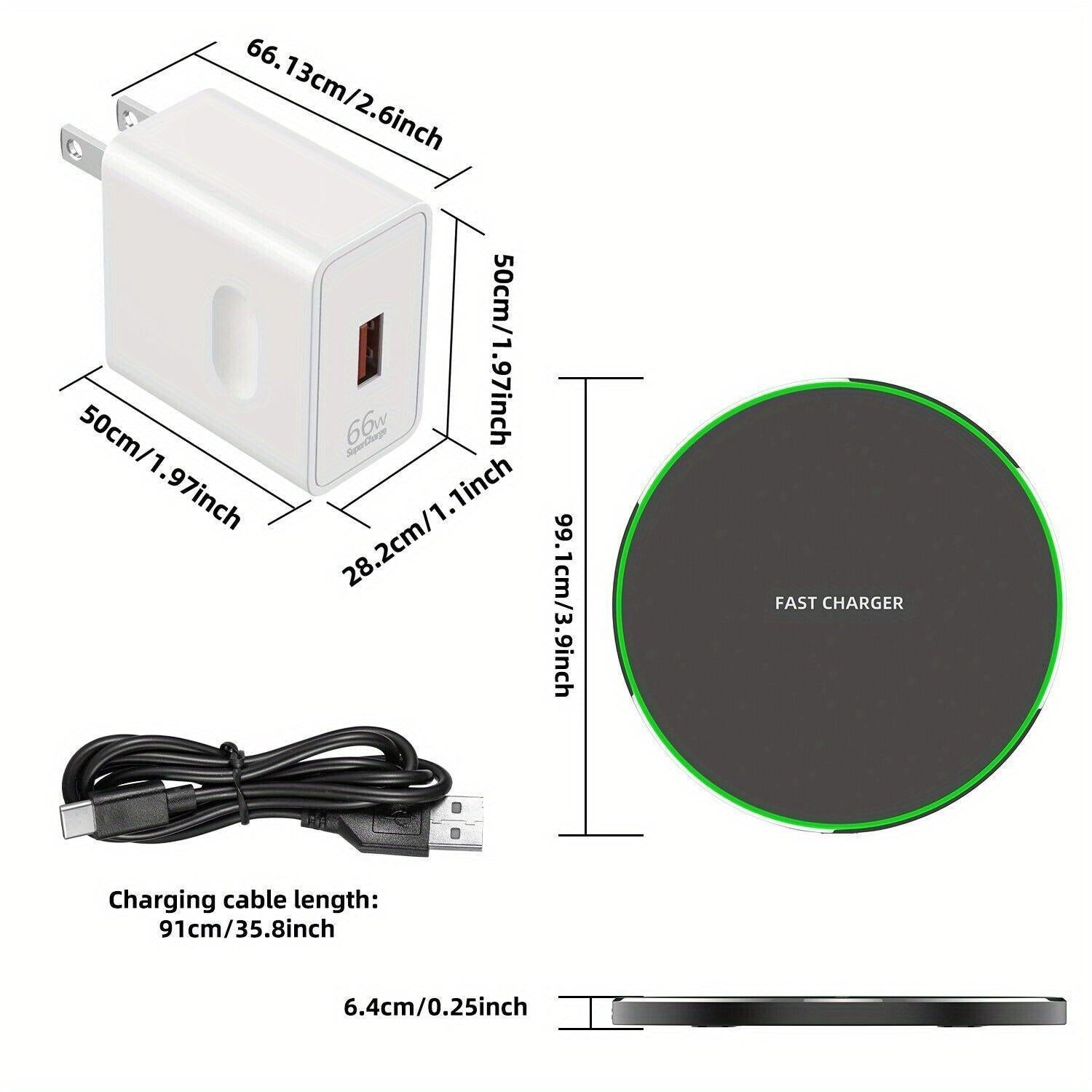 1/2pcs Wireless15W Fast Charger Through Case Lightweight Non-slip Anti-Fingerprint Eficdently Charging Portable Type-C Port - Buy online at  Vibe In Cart.