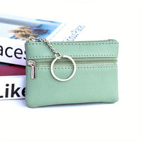Small Casual PU Wallet with Keychain and Coin Purse