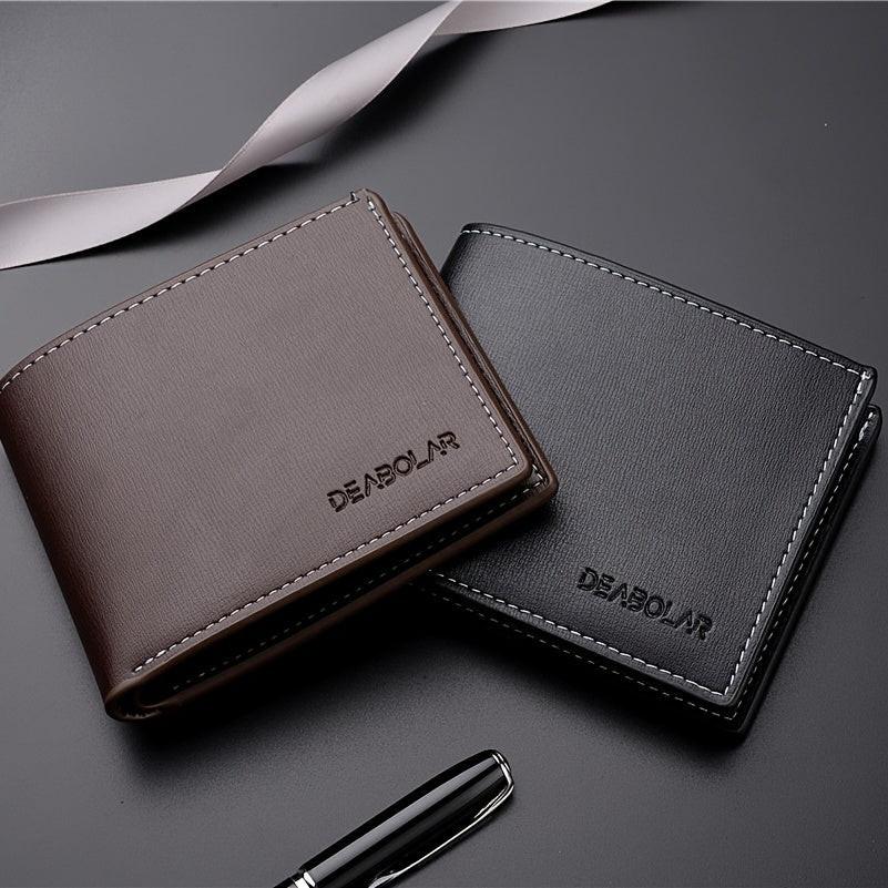 Fashion Men'S Soft Faux Leather Wallet Casual Short Youth Purse Christmas Gift - Buy online at  Vibe In Cart.