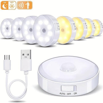 8- USB Rechargeable Night Light with PIR Motion Sensor, Adhesive Magnetic Strip for Closets, Cabinets, Stairs, Bedrooms, And More! - Buy online at  Vibe In Cart.