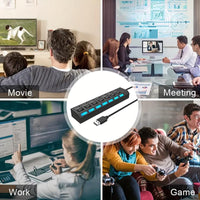 2pcs/1pc High-Speed 4/7 Port USB Splitter Hub, USB 2.0 Hub with Power Supply, Multi-Port Switch Hub Extension Dock, 11.81 Inch Cable - Buy online at  Vibe In Cart.