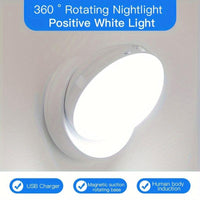 1pc Motion Sensor Night Light, 360° Rotating LED Night Light Cabinet Light Portable Rechargeable Night Lamp Indoor Use in Bedroom Hallway Kitchen Closet Wardrobe Cupboard - Buy online at  Vibe In Cart.