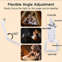 New USB Rechargeable Foldable Reading Lamp, Eye-Friendly Small Night Light for Reading, Suitable for Nighttime Use, with 3 Light Colors And 3 Adjustable Brightness Levels, White Casing, Book Clip, Portable And Easy to Store. - Buy online at  Vibe In Cart.