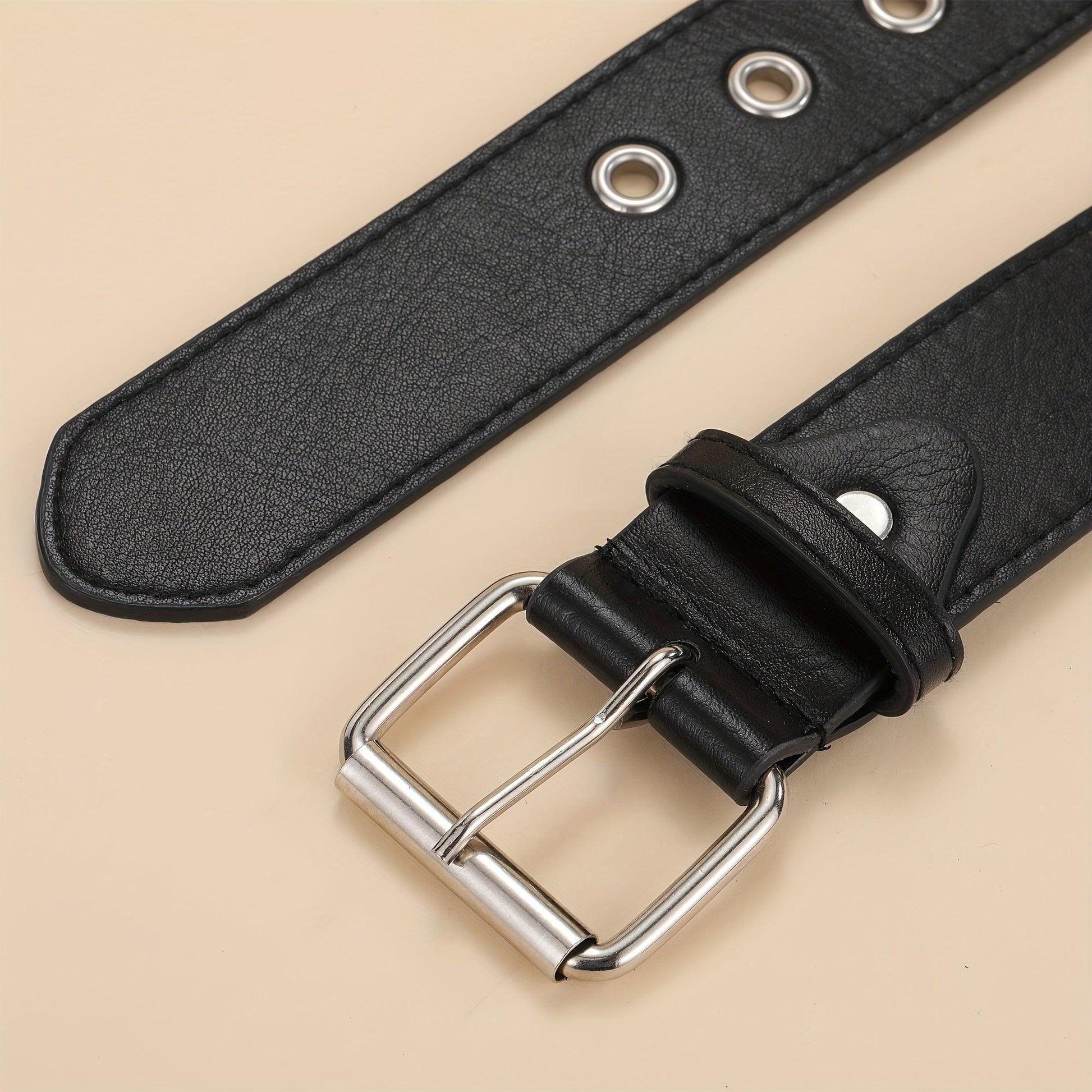 1pc Stylish PU Leather Rivet Pin Buckle Belt - Fashionable, Handsome, and Durable Accessory for Men - Ideal Gift Choice for Friends, Family, and Loved Ones - Buy online at  Vibe In Cart.