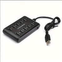 1pc Portable General Purpose Work Home With Switch ABS Plastic Double Row Ten Port USB HUB - Buy online at  Vibe In Cart.