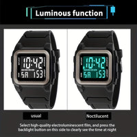 Stylish Square Large Screen Sports Electronic Watch, Night Light Wrist Watch, Suitable For Boys And Girls, Birthday Gift - Buy online at  Vibe In Cart.