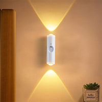 [USB Rechargeable LED] 1pc/2pcs/4pcs Motion Sensor Night Light, Magnetic Wall Light, Detachable Wall-Mounted Lighting with Lens, Up and Down Illumination, USB Rechargeable LED Light, Wireless Stair Light, Indoor Wooden Wall L - Buy online at  Vibe In Cart.