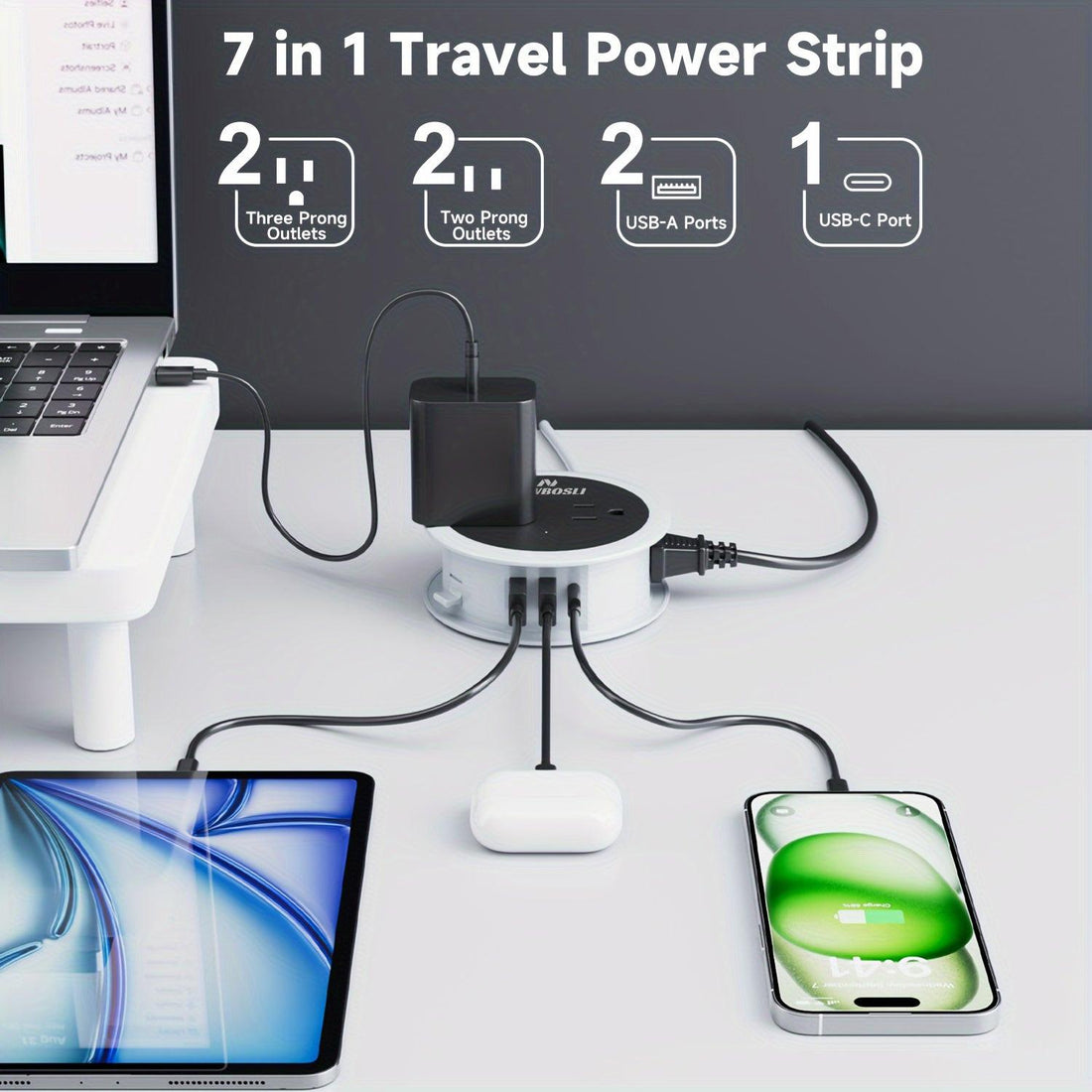 Travel Power Strip With USB Ports, Cruise Approved Power Strip, 3 AC Outlets And 3 USB (1 USB-C), 4ft Extension Cord 45° Flat Plug Power Strip, Non Surge Protector For Travel, Cruise Ship, ETL Listed - Buy online at  Vibe In Cart.