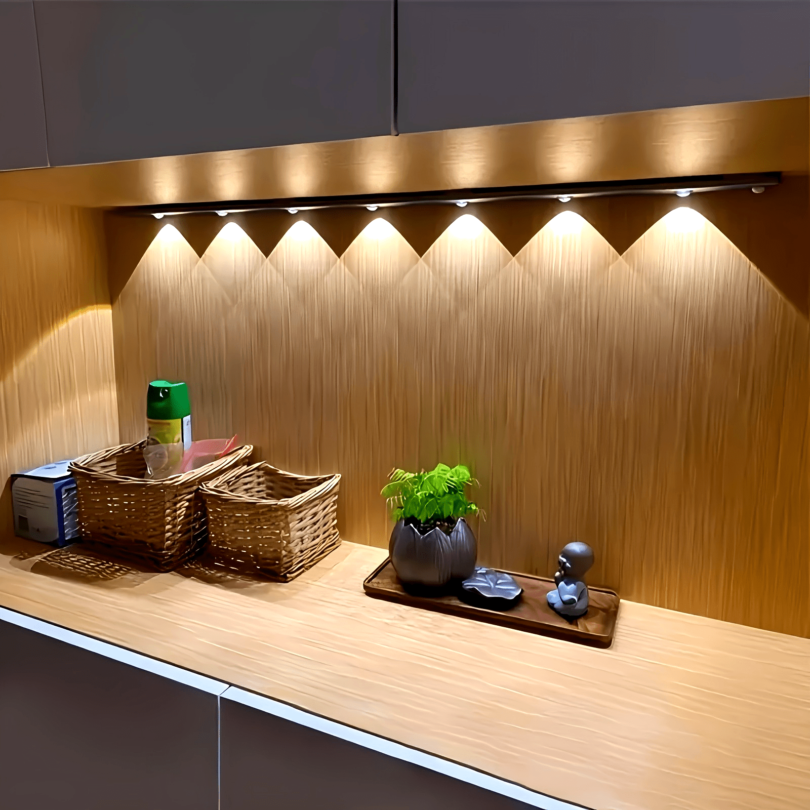 [LED Sensor Strip Light] Modern LED Human Body Sensor Strip Light, Wireless Rechargeable Magnetic Tape, Suitable for Shoe Cabinets, Display Cabinets, Wardrobes, Cabinets, No Wiring Needed - Buy online at  Vibe In Cart.