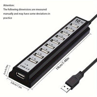 10-Port USB Hub Compatible for PS5/PS4/Xbox/PC/Mac - USB- External USB Adapter with 10 Individual Ports, USB- (No External Power Required), Fast Charging & Data Transfer, Compatible with USB Devices (Laptops, Keyboards, Mice) - Buy online at  Vibe In Cart.