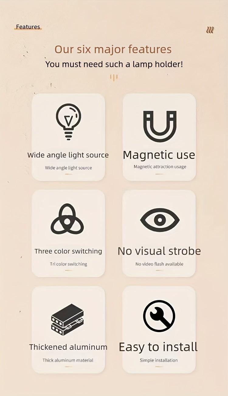 [RGB LED Wall Light] Rechargeable RGB Color Changing LED Wall Light with Motion Sensor, Magnetic Base & Cat-Eye Design - USB-Powered Under-Cabinet Lighting for Home Office, No Wiring Needed, Rechargeable Wall Light, Ambient L - Buy online at  Vibe In Cart.