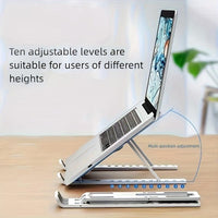 [Foldable Laptop Stand] Portable, Foldable, Ventilated ABS Plastic Adjustable Laptop Stand | Sturdy Design with Anti-Slip Pads, Lightweight and Easy to Clean, Durable Laptop Cooling Stand - Buy online at  Vibe In Cart.