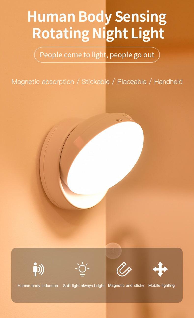 1pc Motion Sensor Night Light, 360° Rotating LED Night Light Cabinet Light Portable Rechargeable Night Lamp Indoor Use in Bedroom Hallway Kitchen Closet Wardrobe Cupboard - Buy online at  Vibe In Cart.