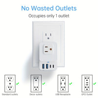 Portable Multifunction 7-in-1 Multi-Plug Outlet Extender with 3 Wide AC Outlets, 2 USB-A Ports and 2 USB-C Ports, Compact Power Strip Outlet Extender for Travel Home Office Dorm Essentials - Buy online at  Vibe In Cart.