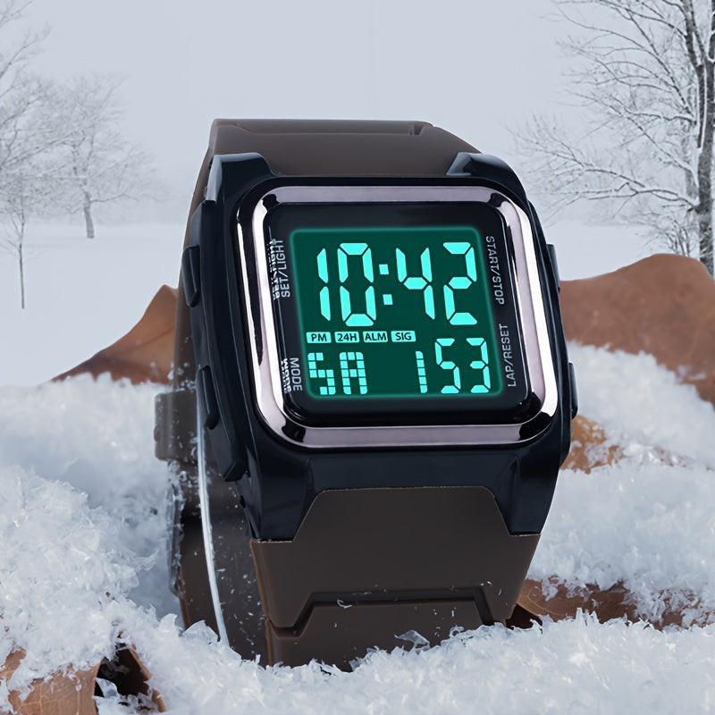 Stylish Square Large Screen Sports Electronic Watch, Night Light Wrist Watch, Suitable For Boys And Girls, Birthday Gift - Buy online at  Vibe In Cart.