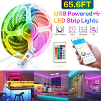 130/25/50/100ft 40/7.5/15/30m LED Strip Lights with App Control Remote, RGB LED 24V Dimmable Sync Color Changing Lights for Bedroom, Home Decor, Music Sync - Buy online at  Vibe In Cart.