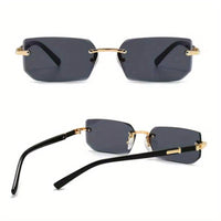 1pc Trendy Rimless Y2K Glasses for Women Men Punk Frameless Rectangle Glasses Retro Gradient Shades Driving Travel UV400 Eyewear The Perfect Gift - Buy online at  Vibe In Cart.