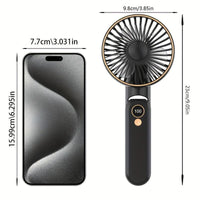 NEW USB charging foldable handheld small fan, can hang neck and desktop, can be handheld, detachable and clean, digital display, five speed adjustment, with power bank function, 4000mAh outdoor small fan - Buy online at  Vibe In Cart.