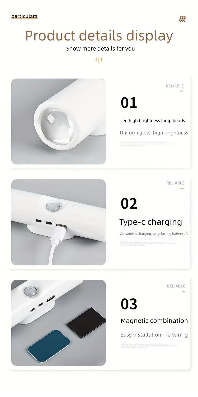 [RGB LED Wall Light] Rechargeable RGB Color Changing LED Wall Light with Motion Sensor, Magnetic Base & Cat-Eye Design - USB-Powered Under-Cabinet Lighting for Home Office, No Wiring Needed, Rechargeable Wall Light, Ambient L - Buy online at  Vibe In Cart.