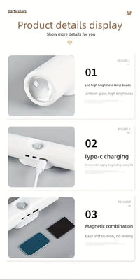 [RGB LED Wall Light] Rechargeable RGB Color Changing LED Wall Light with Motion Sensor, Magnetic Base & Cat-Eye Design - USB-Powered Under-Cabinet Lighting for Home Office, No Wiring Needed, Rechargeable Wall Light, Ambient L - Buy online at  Vibe In Cart.