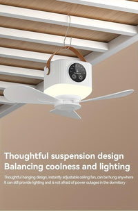 Portable Camping Fan with Light, Free Hook & Optional Tripod | Quiet USB Rechargeable Fan with Remote, Adjustable Speed & Brightness | Long Life, Outdoor Tent Fan for Bedroom, Dorm, Travel - Buy online at  Vibe In Cart.