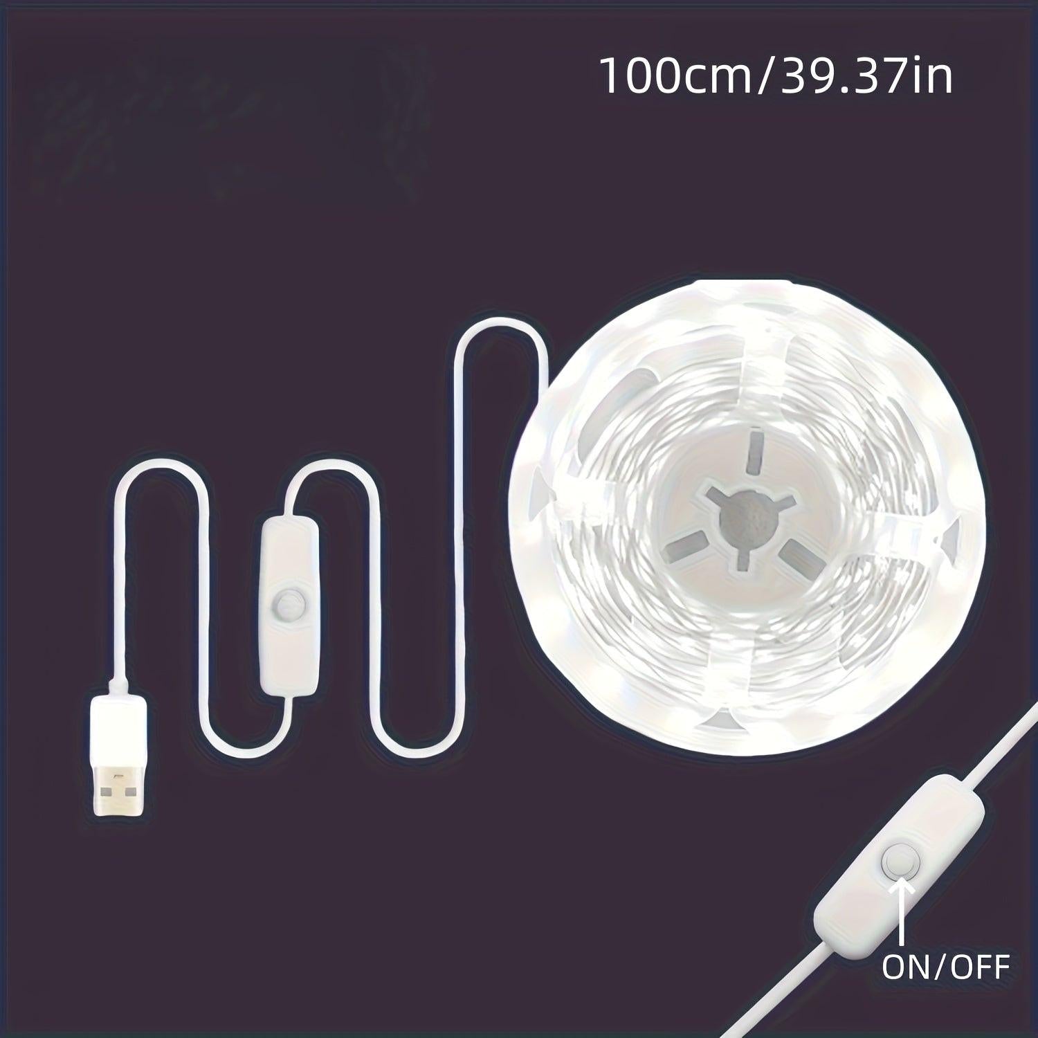 USB LED Lights, White LED Light Strips, TV Backlight USB LED Lights, Powered by USB, 5V, USB Lighting Fixtures, Computer Accessories, Online Switch LED Light Strips, Indoor Bedroom Home Decor for Living Rooms, Halloween, Chri - Buy online at  Vibe In Cart.
