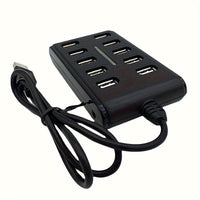 1pc Portable General Purpose Work Home With Switch ABS Plastic Double Row Ten Port USB HUB - Buy online at  Vibe In Cart.
