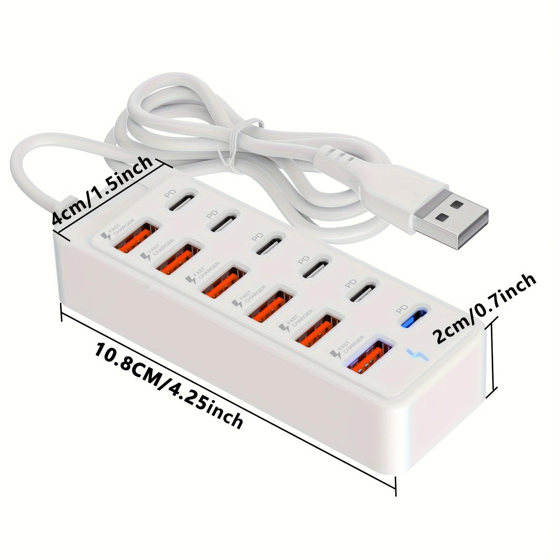 12-Port USB Fast Charging Station - 6×Type-C PD + 6×USB-A Ports, Up to 25W per Port, Compact Design, High-Speed Charging for Laptops/Tablets/Multiple Devices, Workspace Power Hub for Tech Enthusiasts, Power Board, Usb Charg - Buy online at  Vibe In Cart.