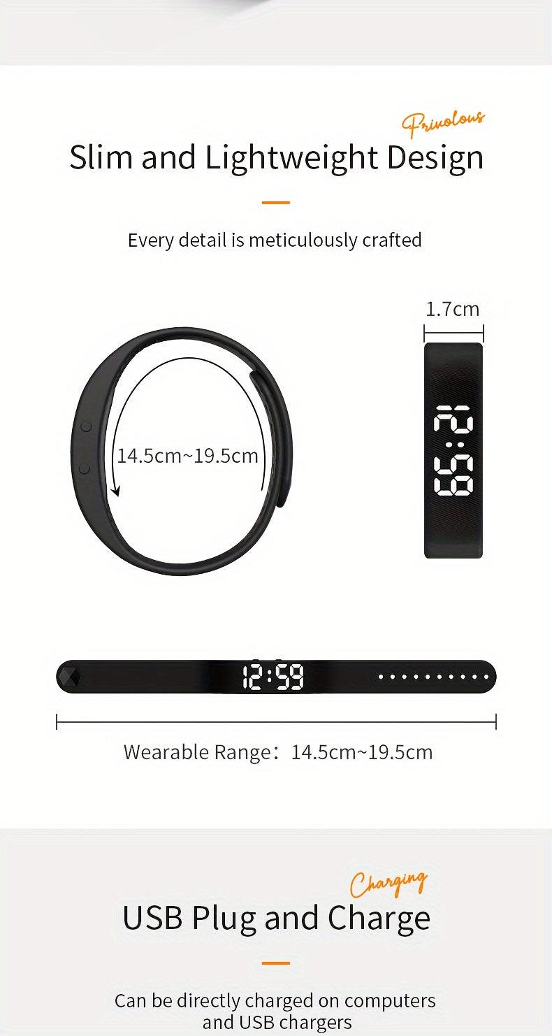 Unisex Digital Watch With Alarm, Pedometer, Timer, Luminous In White