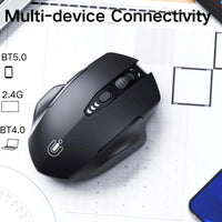 [UINEER Wireless Mouse] UINEER Rechargeable Tri-Mode Wireless Mouse | Ergonomic Design, 6 Buttons, Visible Battery Level, BT 4.0, 5.0 & USB | Office & Learning Mouse - Buy online at  Vibe In Cart.