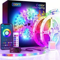 130/25/50/100ft 40/7.5/15/30m LED Strip Lights with App Control Remote, RGB LED 24V Dimmable Sync Color Changing Lights for Bedroom, Home Decor, Music Sync - Buy online at  Vibe In Cart.