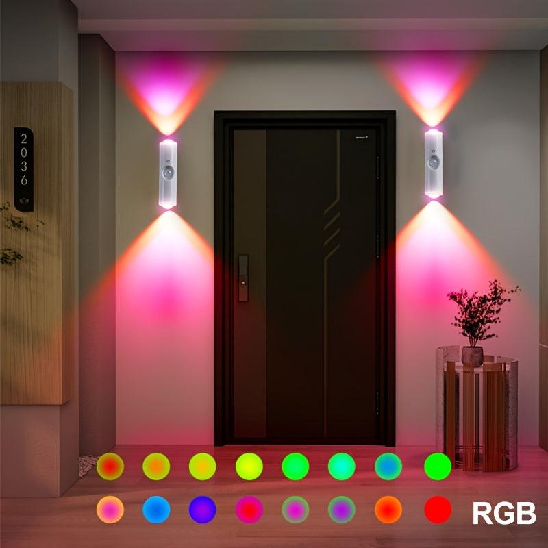 [USB Rechargeable LED] 1pc/2pcs/4pcs Motion Sensor Night Light, Magnetic Wall Light, Detachable Wall-Mounted Lighting with Lens, Up and Down Illumination, USB Rechargeable LED Light, Wireless Stair Light, Indoor Wooden Wall L - Buy online at  Vibe In Cart.