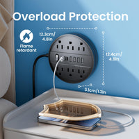 1pc 12-in-1 Multi-functional Power Socket With Surge Protector, 6 AC Outlets, 4 USB Outlets And 2 Type-c Ports. Wall-mountable Power Extension. Portable And Compact Design. Suitable For Home, Office And School. In White And B - Buy online at  Vibe In Cart.