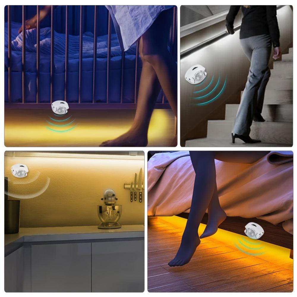 1 Roll LED Light Strip Motion Sensor Light, DC5V Warm White Light Body Sensor Light, 3.28ft To 16.4ft Flexible Light Strip, Suitable For Stairs, Corridors, Mirrors, Cabinets, Bedrooms And So On - Buy online at  Vibe In Cart.