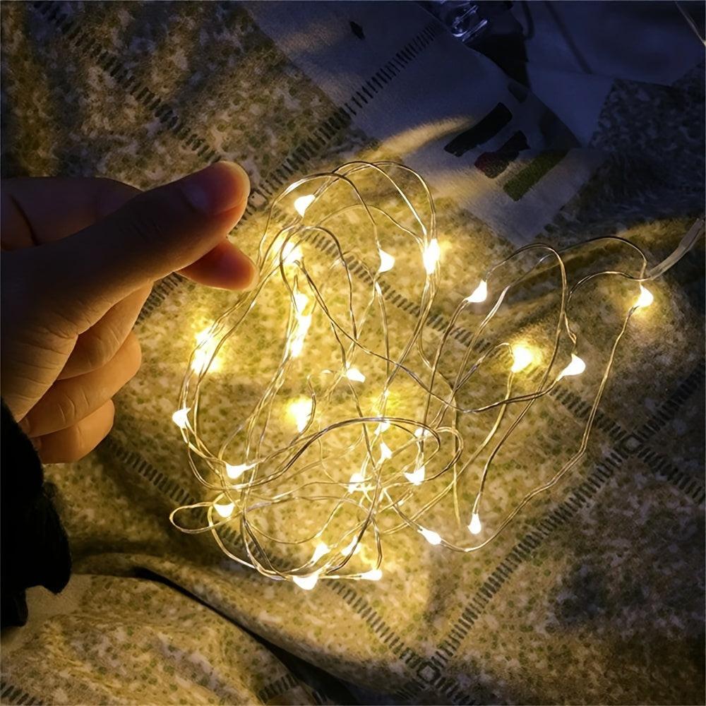 [USB Fairy String Lights] 1pc 20/50/100 LED USB Fairy Lights | Copper Wire String Lights, Warm White Multicolor White | Home, Bedroom, Wedding, Christmas, Holiday, Halloween Decorations - Buy online at  Vibe In Cart.