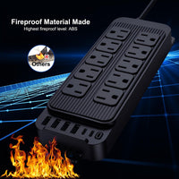 Power Strip Surge Protector - 10 Widely Spaced Outlets 6 USB Charging Ports, 4Ft Extension Cord, Flat Plug, Overload Surge Protection, Wall Mount For Home Office - Buy online at  Vibe In Cart.