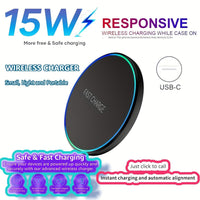 15W Wireless Fast Charger, Wireless Charging Station, Wireless Charging Pad, Induction Charger, Comes with aperture effect, for iPhone 12 13 14 15 16 Series, Compact and convenient to carry, Holiday Gifts, Black & White, Trav - Buy online at  Vibe In Cart.