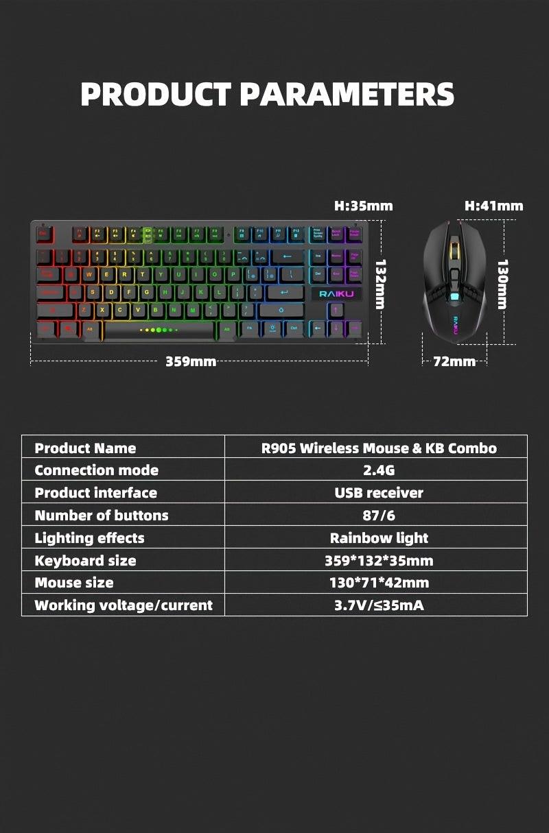Unleash Wireless Freedom: 10m 2.4G Stable Connection for Ultimate Flexibility.Double The Power: 2000mAh Keyboard & 500mAh Mouse with Fast Type-C Charging.Dynamic RGB Immersion: Breathing Modes & Stunning Rainbow Effects.Compa - Buy online at  Vibe In Cart.