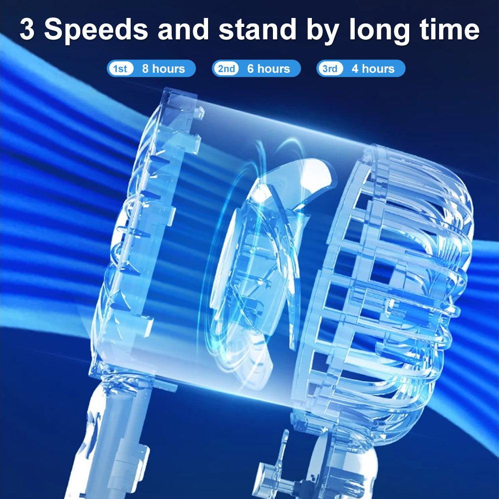 [USB Rechargeable] USB Rechargeable Mini Fan | 3-Speed Adjustable | Portable Handheld Fan | Indoor/Outdoor Travel | For Men & Women | Black | White - Buy online at  Vibe In Cart.