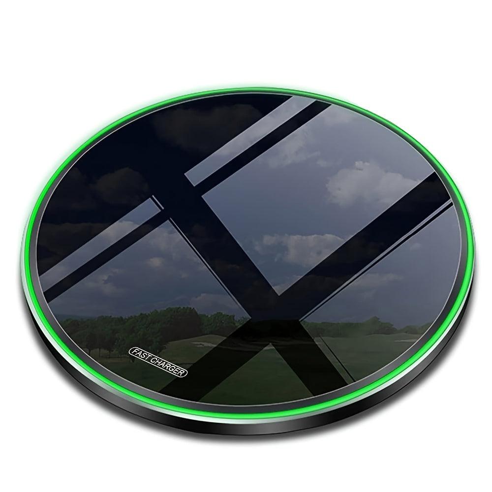 Round Wireless Charger Stand, 15W Fast Charging Dock Phone Charger, Adaptive LED Wireless Charging Station for iPhone17 16 15 14 13 12 11 9 8 XR, Samsung S25 S23 S22 S21 S10 S9, for Airpods 3/2/Pro - Buy online at  Vibe In Cart.