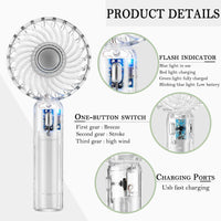 [USB Rechargeable] USB Rechargeable Mini Fan | 3-Speed Adjustable | Portable Handheld Fan | Indoor/Outdoor Travel | For Men & Women | Black | White - Buy online at  Vibe In Cart.