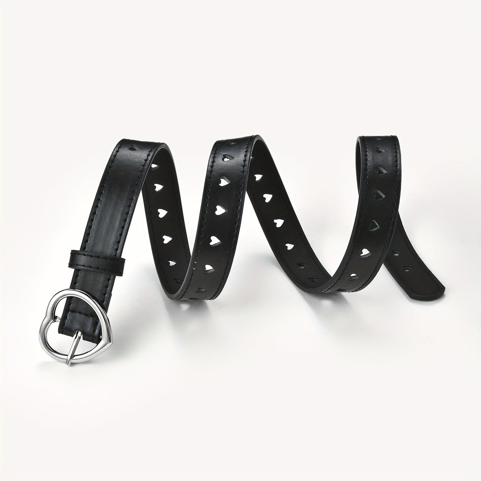 A Single Pack of PU Women'S Heart-Shaped Buckle, Simple And Stylish, Korean Version Ins Women'S Belt with Heart-Shaped Hollow Decoration for Dresses And Jeans. - Buy online at  Vibe In Cart.