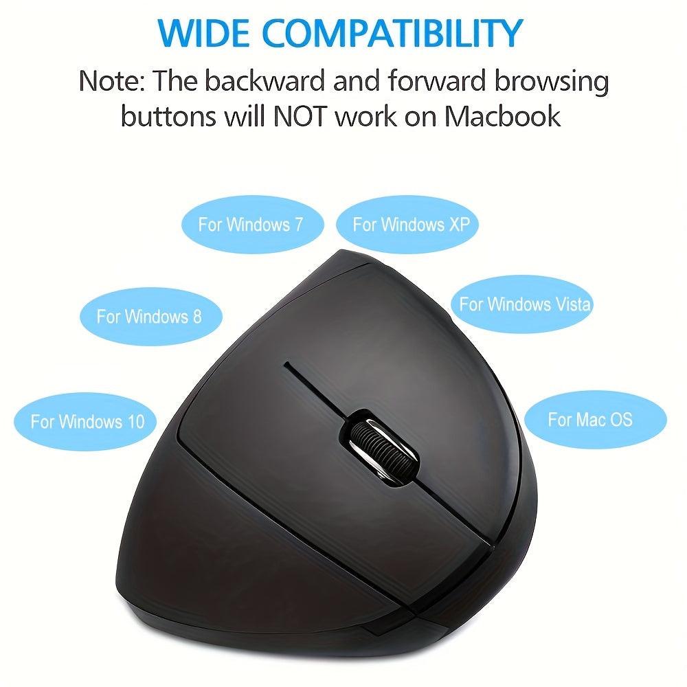[Wireless Vertical Mouse] 2.4GHz Wireless Vertical Mouse - New Style Right Hand Fifth Generation Optical Mice - 6 Buttons for Laptop PC Computer Desktop - Buy online at  Vibe In Cart.